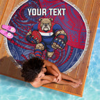 Custom Western Bulldogs Mascot Beach Blanket Polynesian Tribal Swirl Dynamic - Bulldog Football