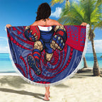 Custom Western Bulldogs Mascot Beach Blanket Polynesian Tribal Swirl Dynamic - Bulldog Football