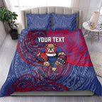 Custom Western Bulldogs Mascot Bedding Set Polynesian Tribal Swirl Dynamic - Bulldog Football