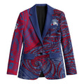 Custom Western Bulldogs Mascot Blazer Polynesian Tribal Swirl Dynamic - Bulldog Football