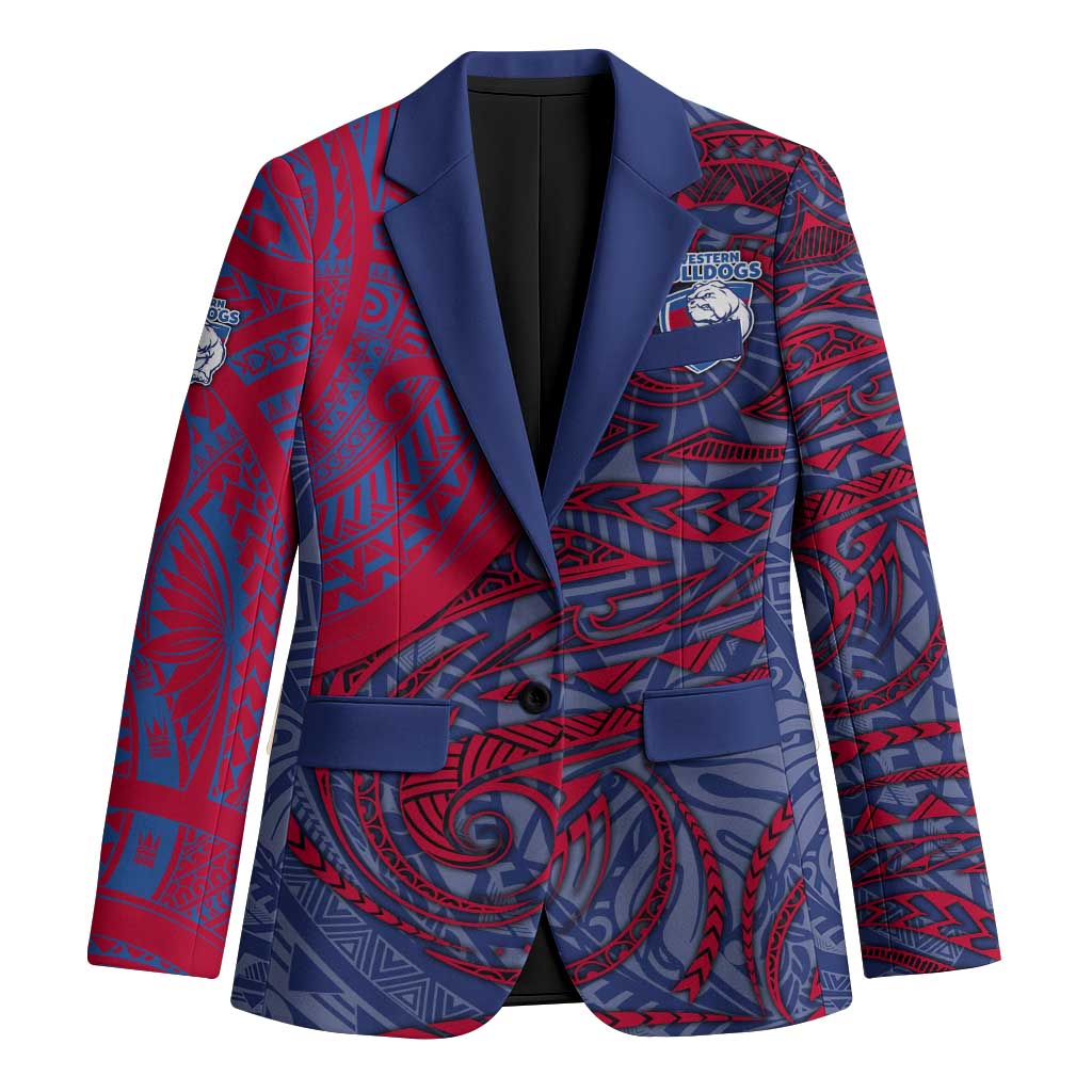Custom Western Bulldogs Mascot Blazer Polynesian Tribal Swirl Dynamic - Bulldog Football