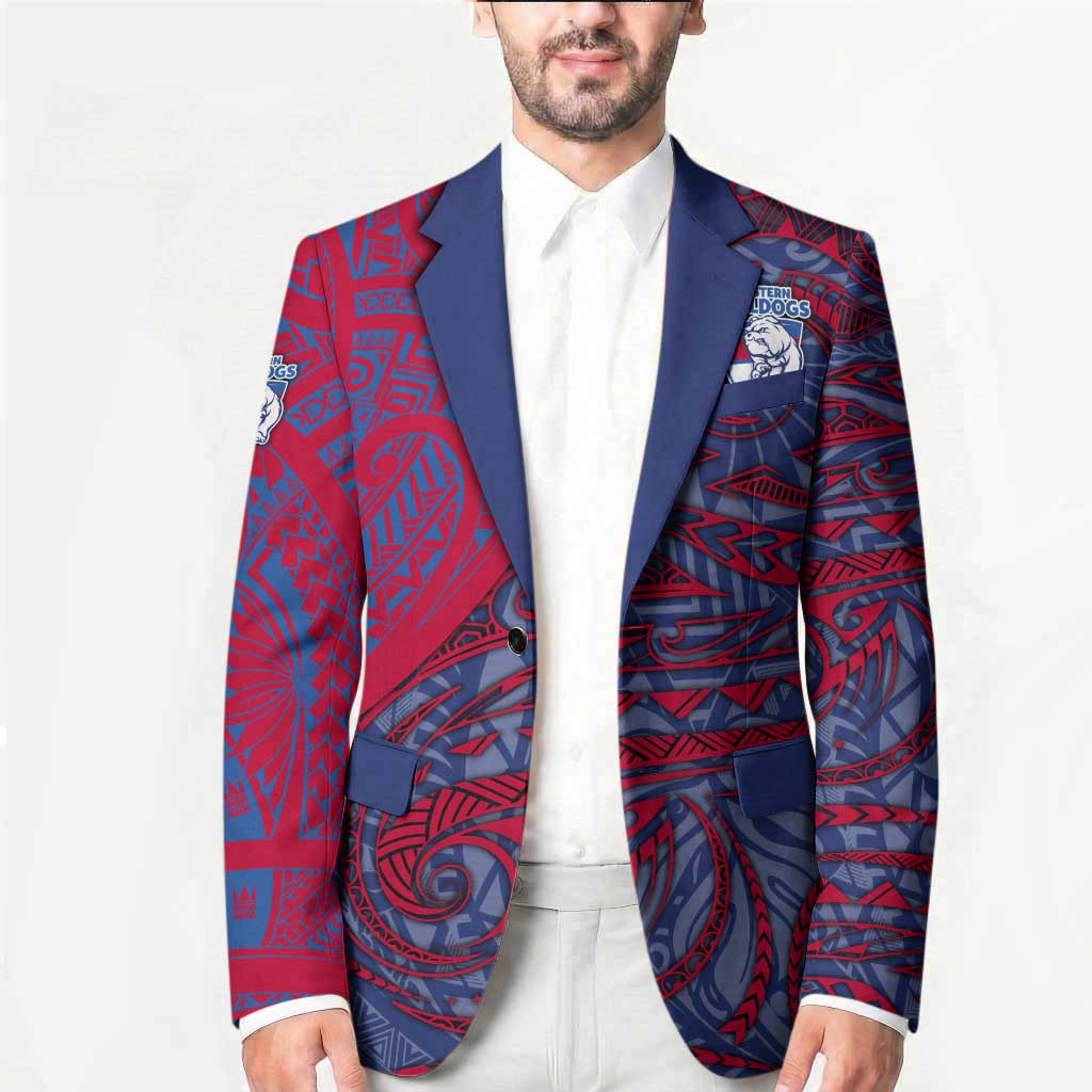 Custom Western Bulldogs Mascot Blazer Polynesian Tribal Swirl Dynamic - Bulldog Football