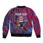 Custom Western Bulldogs Mascot Bomber Jacket Polynesian Tribal Swirl Dynamic - Bulldog Football