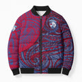 Custom Western Bulldogs Mascot Bomber Puffer Jacket Polynesian Tribal Swirl Dynamic - Bulldog Football