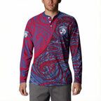 Custom Western Bulldogs Mascot Button Sweatshirt Polynesian Tribal Swirl Dynamic - Bulldog Football