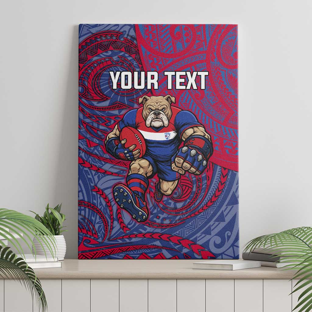 Custom Western Bulldogs Mascot Canvas Wall Art Polynesian Tribal Swirl Dynamic - Bulldog Football