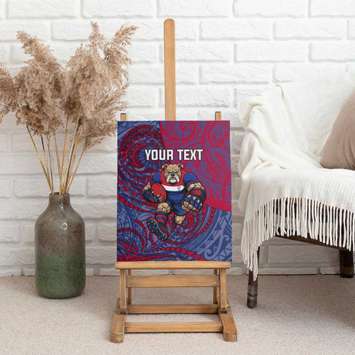 Custom Western Bulldogs Mascot Canvas Wall Art Polynesian Tribal Swirl Dynamic - Bulldog Football