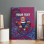 Custom Western Bulldogs Mascot Canvas Wall Art Polynesian Tribal Swirl Dynamic - Bulldog Football