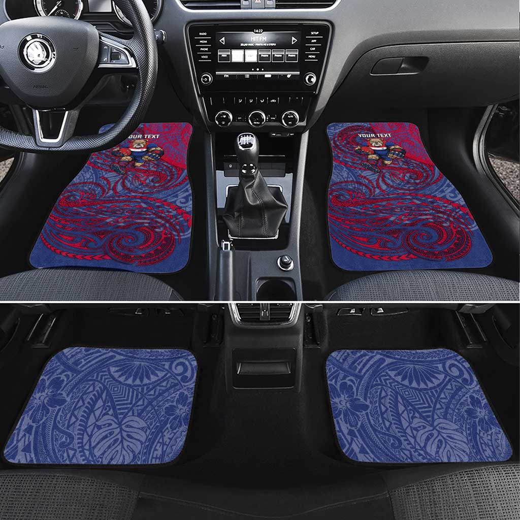 Custom Western Bulldogs Mascot Car Mats Polynesian Tribal Swirl Dynamic - Bulldog Football