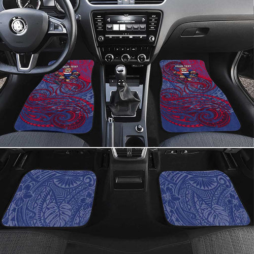 Custom Western Bulldogs Mascot Car Mats Polynesian Tribal Swirl Dynamic - Bulldog Football