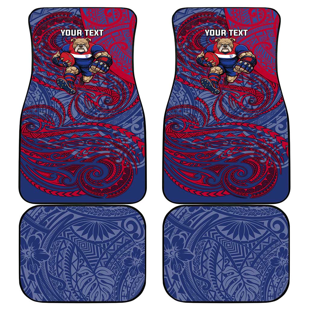 Custom Western Bulldogs Mascot Car Mats Polynesian Tribal Swirl Dynamic - Bulldog Football