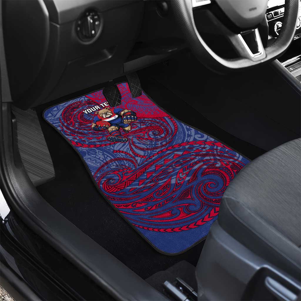 Custom Western Bulldogs Mascot Car Mats Polynesian Tribal Swirl Dynamic - Bulldog Football