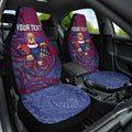 Custom Western Bulldogs Mascot Car Seat Cover Polynesian Tribal Swirl Dynamic - Bulldog Football