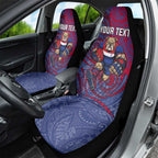 Custom Western Bulldogs Mascot Car Seat Cover Polynesian Tribal Swirl Dynamic - Bulldog Football