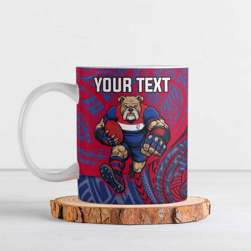 Custom Western Bulldogs Mascot Ceramic Mug Polynesian Tribal Swirl Dynamic - Bulldog Football