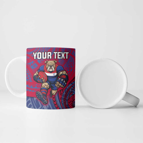 Custom Western Bulldogs Mascot Ceramic Mug Polynesian Tribal Swirl Dynamic - Bulldog Football