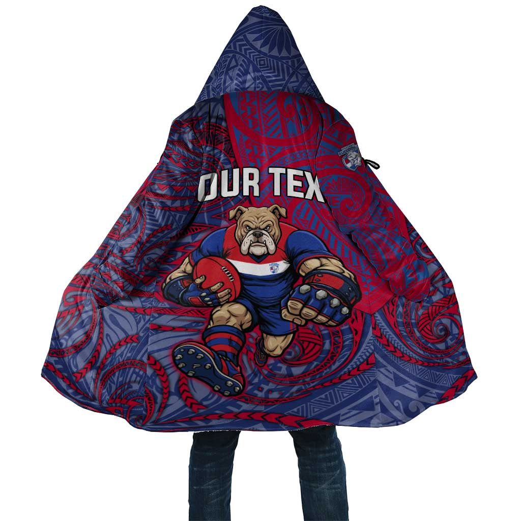 Custom Western Bulldogs Mascot Cloak Polynesian Tribal Swirl Dynamic - Bulldog Football