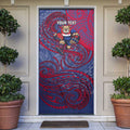Custom Western Bulldogs Mascot Door Cover Polynesian Tribal Swirl Dynamic - Bulldog Football