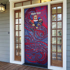 Custom Western Bulldogs Mascot Door Cover Polynesian Tribal Swirl Dynamic - Bulldog Football