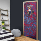 Custom Western Bulldogs Mascot Door Cover Polynesian Tribal Swirl Dynamic - Bulldog Football