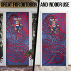 Custom Western Bulldogs Mascot Door Cover Polynesian Tribal Swirl Dynamic - Bulldog Football