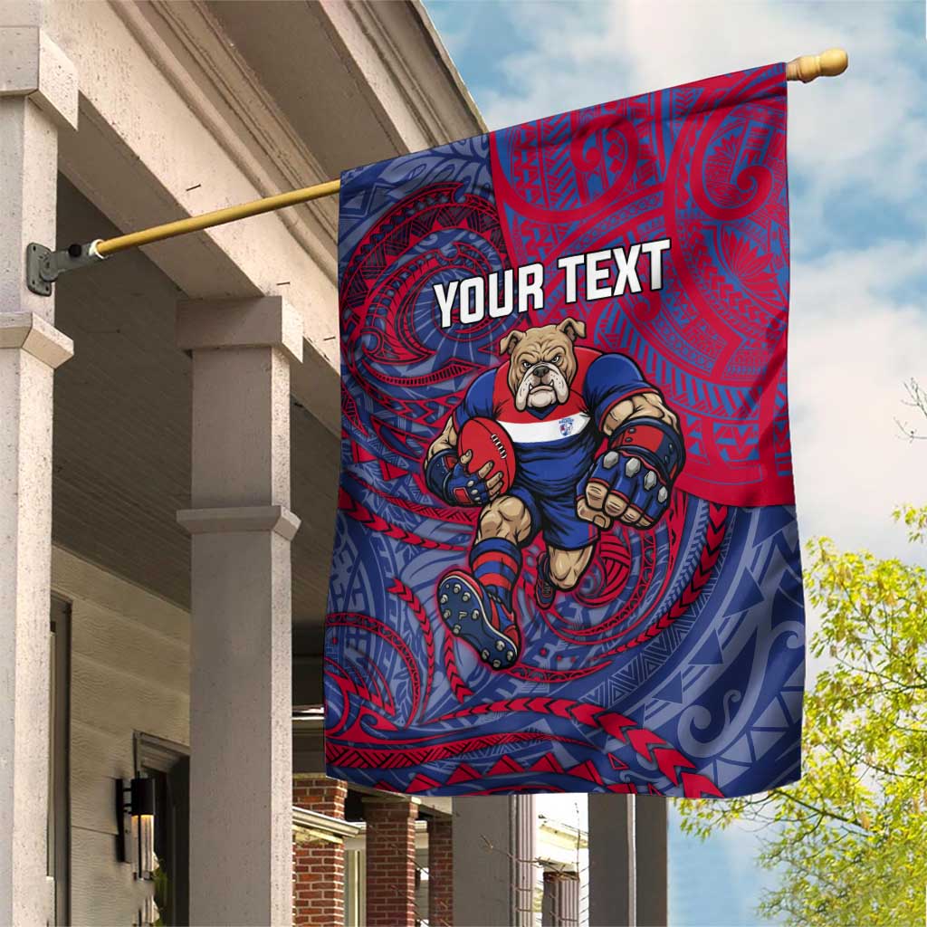 Custom Western Bulldogs Mascot Garden Flag Polynesian Tribal Swirl Dynamic - Bulldog Football