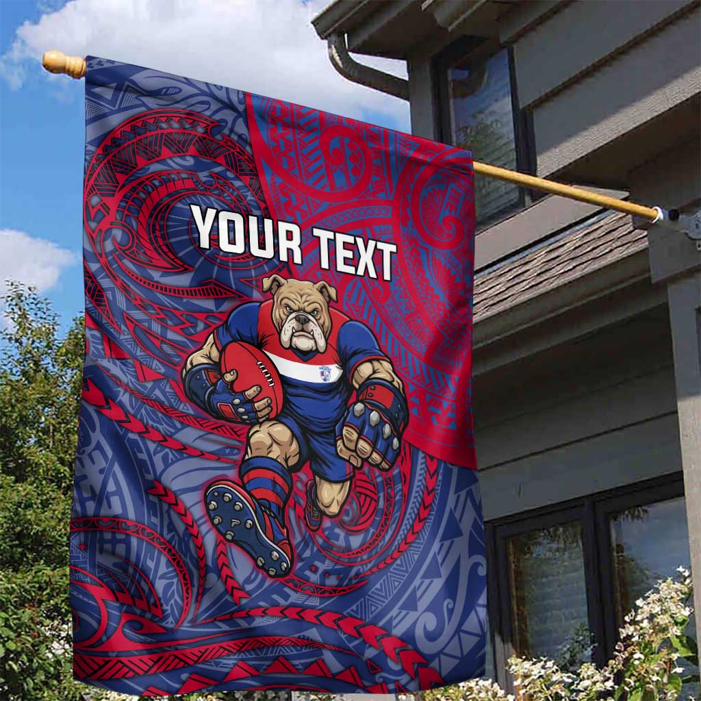 Custom Western Bulldogs Mascot Garden Flag Polynesian Tribal Swirl Dynamic - Bulldog Football