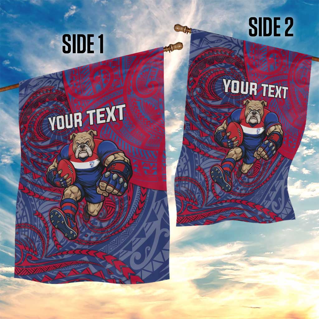 Custom Western Bulldogs Mascot Garden Flag Polynesian Tribal Swirl Dynamic - Bulldog Football