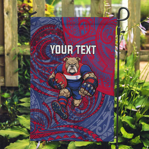 Custom Western Bulldogs Mascot Garden Flag Polynesian Tribal Swirl Dynamic - Bulldog Football