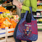 Custom Western Bulldogs Mascot Grocery Bag Polynesian Tribal Swirl Dynamic - Bulldog Football