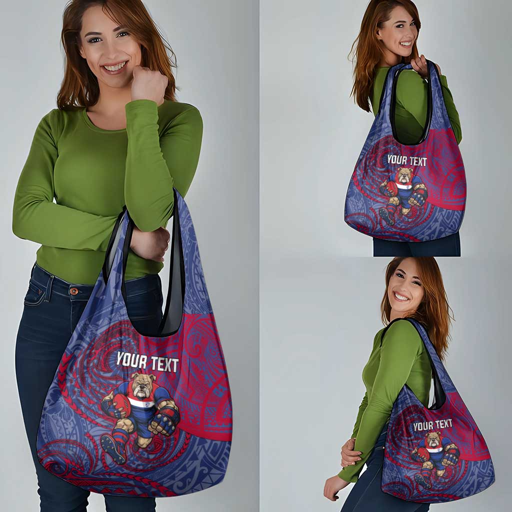 Custom Western Bulldogs Mascot Grocery Bag Polynesian Tribal Swirl Dynamic - Bulldog Football