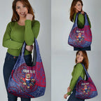 Custom Western Bulldogs Mascot Grocery Bag Polynesian Tribal Swirl Dynamic - Bulldog Football