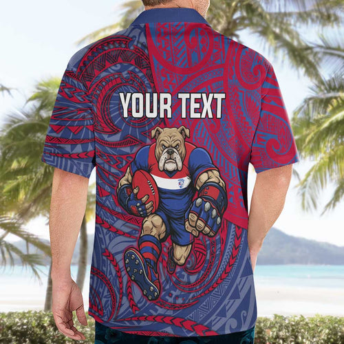 Custom Western Bulldogs Mascot Hawaiian Shirt Polynesian Tribal Swirl Dynamic - Bulldog Football
