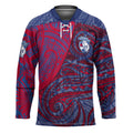 Custom Western Bulldogs Mascot Hockey Jersey Polynesian Tribal Swirl Dynamic - Bulldog Football