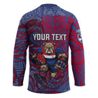 Custom Western Bulldogs Mascot Hockey Jersey Polynesian Tribal Swirl Dynamic - Bulldog Football