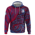 Custom Western Bulldogs Mascot Hoodie Polynesian Tribal Swirl Dynamic - Bulldog Football