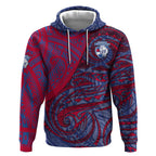 Custom Western Bulldogs Mascot Hoodie Polynesian Tribal Swirl Dynamic - Bulldog Football
