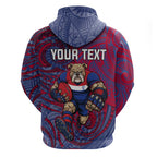 Custom Western Bulldogs Mascot Hoodie Polynesian Tribal Swirl Dynamic - Bulldog Football