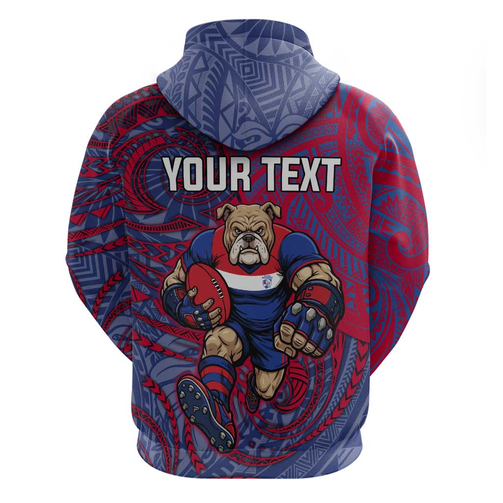 Custom Western Bulldogs Mascot Hoodie Polynesian Tribal Swirl Dynamic - Bulldog Football