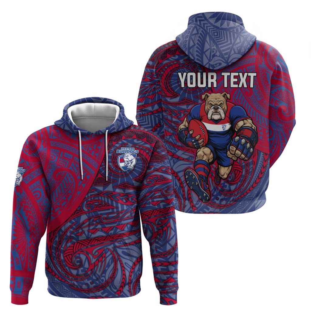 Custom Western Bulldogs Mascot Hoodie Polynesian Tribal Swirl Dynamic - Bulldog Football
