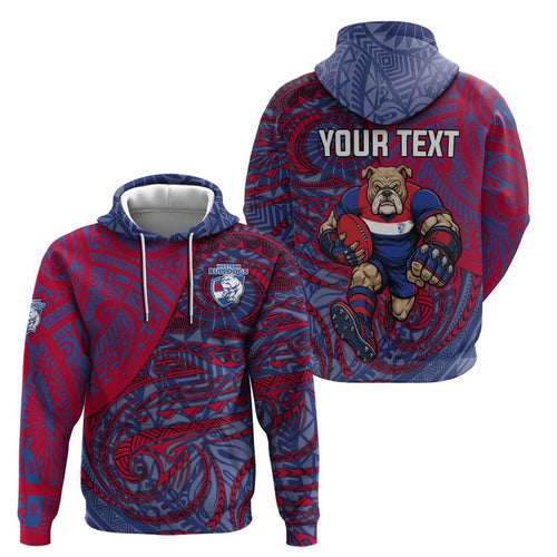 Custom Western Bulldogs Mascot Hoodie Polynesian Tribal Swirl Dynamic - Bulldog Football