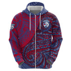 Custom Western Bulldogs Mascot Hoodie Polynesian Tribal Swirl Dynamic - Bulldog Football
