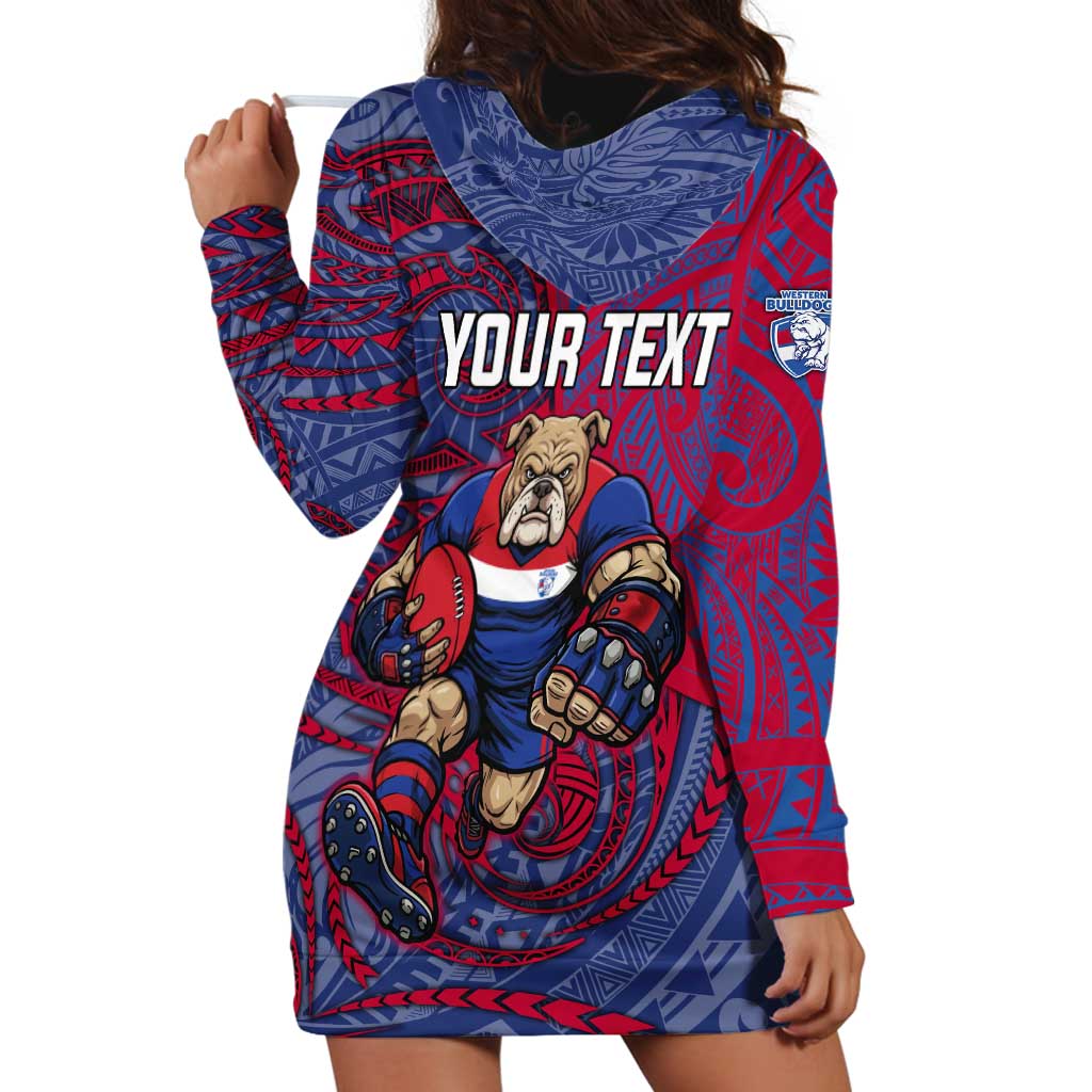 Custom Western Bulldogs Mascot Hoodie Dress Polynesian Tribal Swirl Dynamic - Bulldog Football