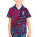 Custom Western Bulldogs Mascot Kid Hawaiian Shirt Polynesian Tribal Swirl Dynamic - Bulldog Football