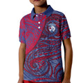 Custom Western Bulldogs Mascot Kid Polo Shirt Polynesian Tribal Swirl Dynamic - Bulldog Football