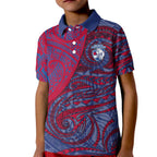 Custom Western Bulldogs Mascot Kid Polo Shirt Polynesian Tribal Swirl Dynamic - Bulldog Football