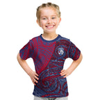 Custom Western Bulldogs Mascot Kid T Shirt Polynesian Tribal Swirl Dynamic - Bulldog Football