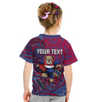 Custom Western Bulldogs Mascot Kid T Shirt Polynesian Tribal Swirl Dynamic - Bulldog Football