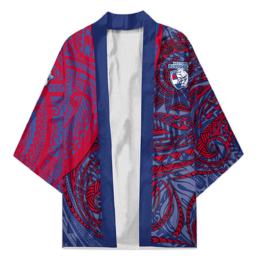 Custom Western Bulldogs Mascot Kimono Polynesian Tribal Swirl Dynamic - Bulldog Football