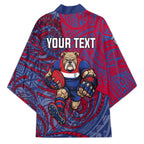 Custom Western Bulldogs Mascot Kimono Polynesian Tribal Swirl Dynamic - Bulldog Football